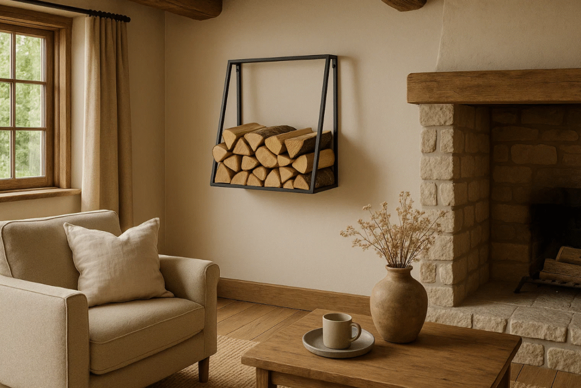 Maatwerk stalen haardhoutrek