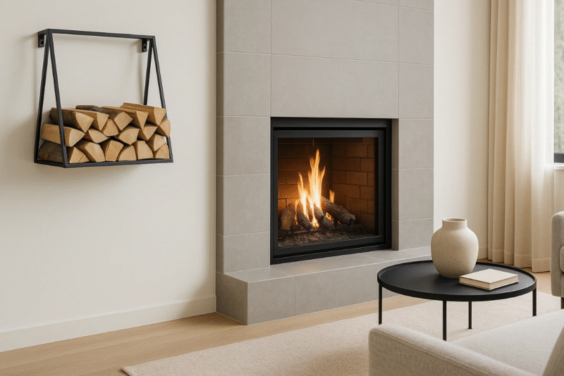 Stalen haardhout wandrek HH17