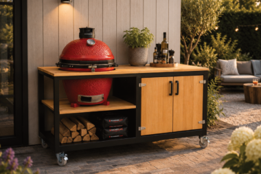 Tafel met ingebouwde bbq